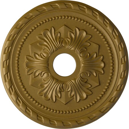 Ekena Millwork Palmetto Ceiling Medallion (Fits Canopies up to 5"), 20 7/8"OD x 3 5/8"ID x 1 5/8"P, Gold CM20PMGLS